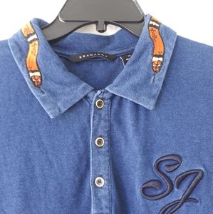 Snake embroidered polo shirt